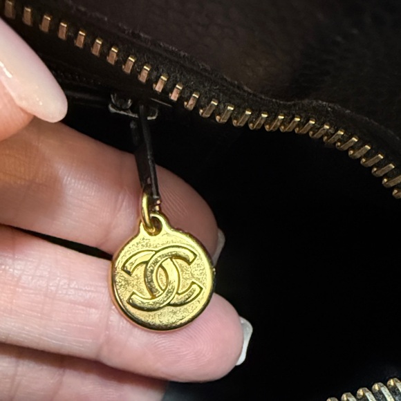 CHANEL Black Quilted Tote with Gold Accent w/COA - Picture 10 of 14